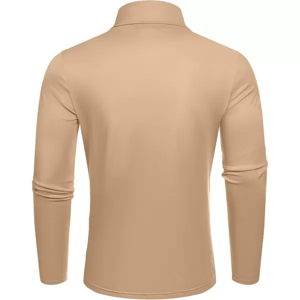 COOFANDY Men's Slim Fit Basic Turtleneck T-Shirt Long Sleeve Solid T Shirts Casual Knit Pullover Thermal Tops