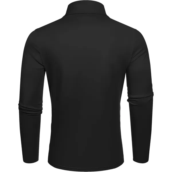 COOFANDY Men's Slim Fit Basic Turtleneck T-Shirt Long Sleeve Solid T Shirts Casual Knit Pullover Thermal Tops
