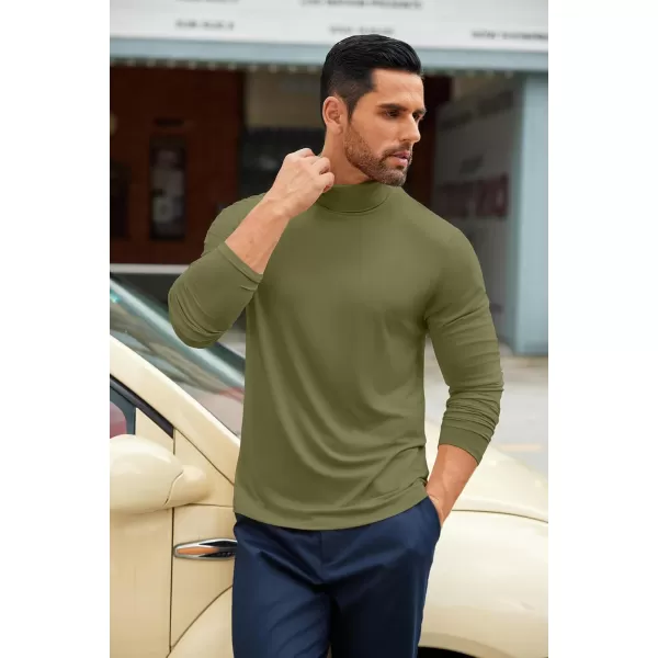 COOFANDY Men's Slim Fit Basic Turtleneck T-Shirt Long Sleeve Solid T Shirts Casual Knit Pullover Thermal Tops
