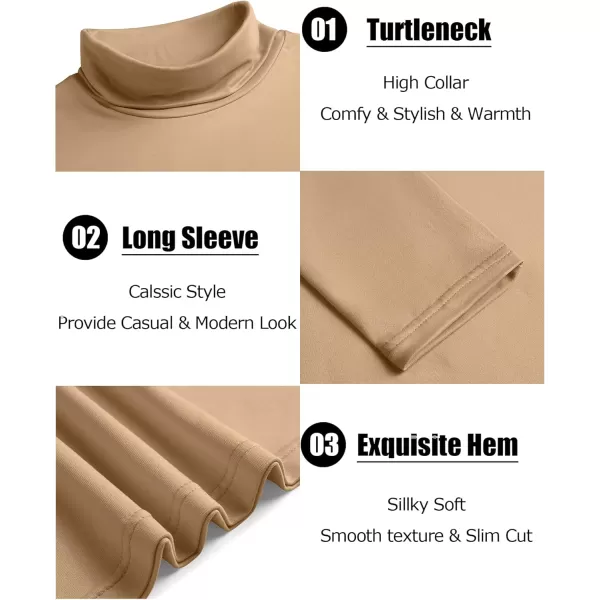 COOFANDY Men's Slim Fit Basic Turtleneck T-Shirt Long Sleeve Solid T Shirts Casual Knit Pullover Thermal Tops