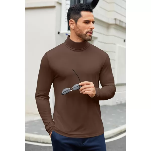 COOFANDY Men's Slim Fit Basic Turtleneck T-Shirt Long Sleeve Solid T Shirts Casual Knit Pullover Thermal Tops