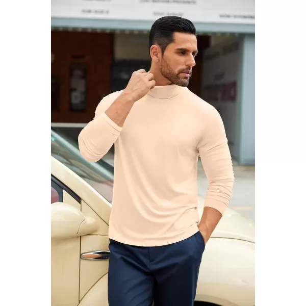 COOFANDY Men's Slim Fit Basic Turtleneck T-Shirt Long Sleeve Solid T Shirts Casual Knit Pullover Thermal Tops