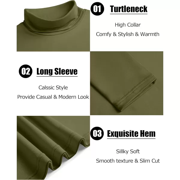 COOFANDY Men's Slim Fit Basic Turtleneck T-Shirt Long Sleeve Solid T Shirts Casual Knit Pullover Thermal Tops