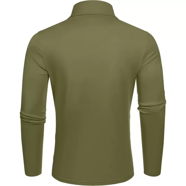 COOFANDY Men's Slim Fit Basic Turtleneck T-Shirt Long Sleeve Solid T Shirts Casual Knit Pullover Thermal Tops