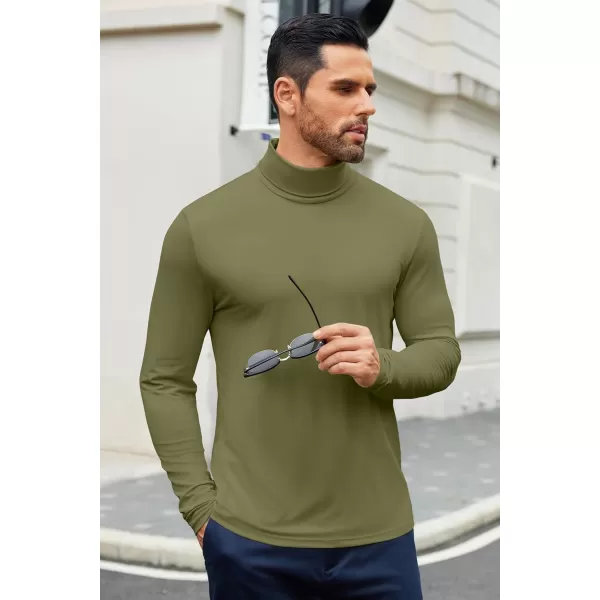 COOFANDY Men's Slim Fit Basic Turtleneck T-Shirt Long Sleeve Solid T Shirts Casual Knit Pullover Thermal Tops