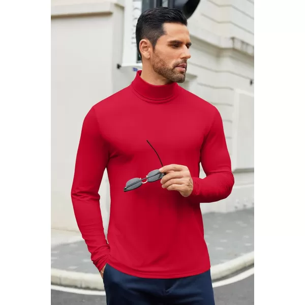 COOFANDY Men's Slim Fit Basic Turtleneck T-Shirt Long Sleeve Solid T Shirts Casual Knit Pullover Thermal Tops