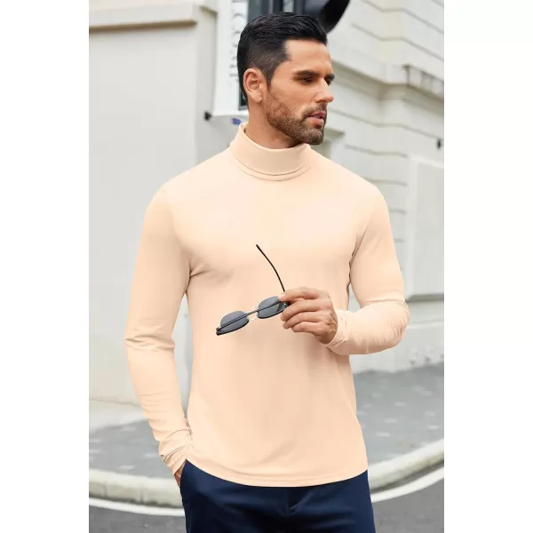 COOFANDY Men's Slim Fit Basic Turtleneck T-Shirt Long Sleeve Solid T Shirts Casual Knit Pullover Thermal Tops