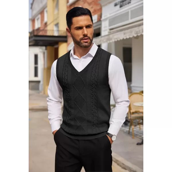COOFANDY Men's Sweater Vest Sleeveless V Neck Knitted Slim Fit Casual Lightweight Pullover Sweater