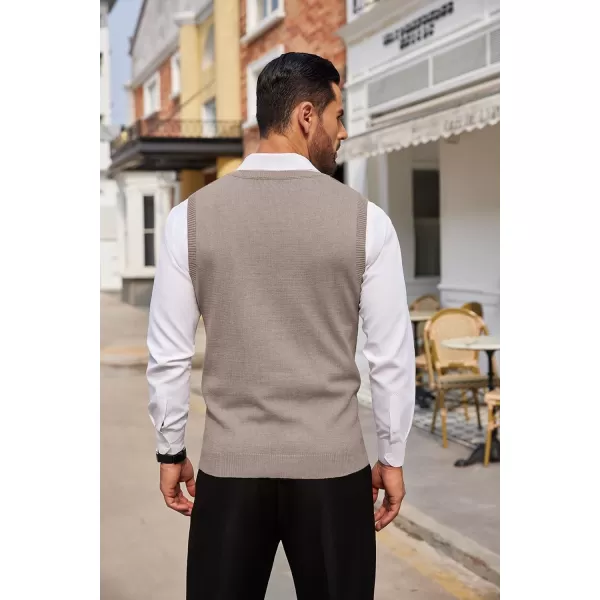 COOFANDY Men's Sweater Vest Sleeveless V Neck Knitted Slim Fit Casual Lightweight Pullover Sweater
