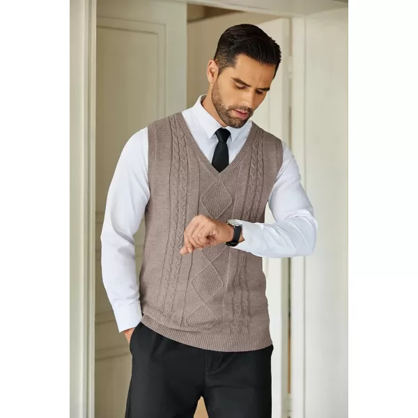 COOFANDY Men's Sweater Vest Sleeveless V Neck Knitted Slim Fit Casual Lightweight Pullover Sweater