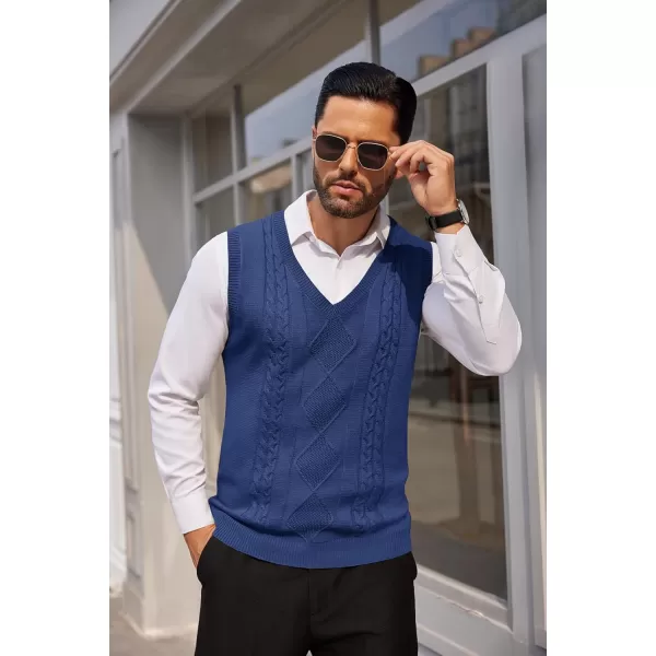 COOFANDY Men's Sweater Vest Sleeveless V Neck Knitted Slim Fit Casual Lightweight Pullover Sweater