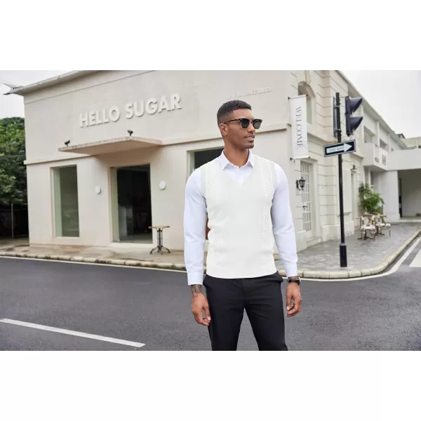 COOFANDY Men's Sweater Vest Sleeveless V Neck Knitted Slim Fit Casual Lightweight Pullover Sweater