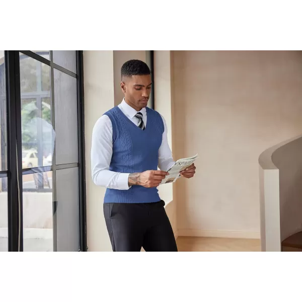 COOFANDY Men's Sweater Vest Sleeveless V Neck Knitted Slim Fit Casual Lightweight Pullover Sweater