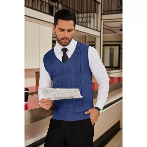 COOFANDY Men's Sweater Vest Sleeveless V Neck Knitted Slim Fit Casual Lightweight Pullover Sweater
