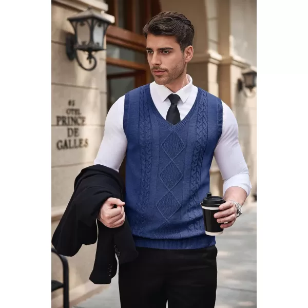 COOFANDY Men's Sweater Vest Sleeveless V Neck Knitted Slim Fit Casual Lightweight Pullover Sweater