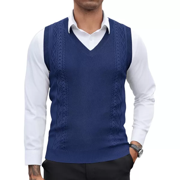 COOFANDY Men's Sweater Vest Sleeveless V Neck Knitted Slim Fit Casual Lightweight Pullover Sweater