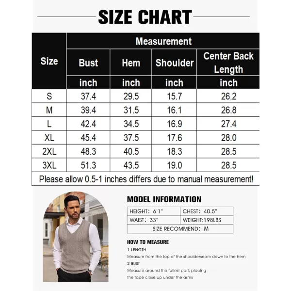 COOFANDY Men's Sweater Vest Sleeveless V Neck Knitted Slim Fit Casual Lightweight Pullover Sweater
