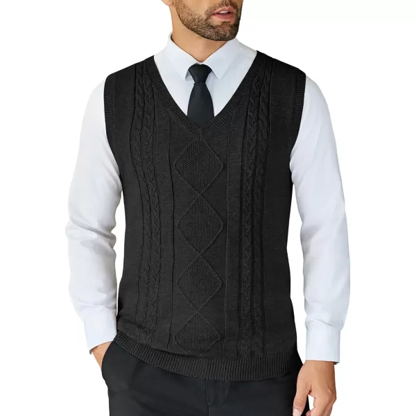 COOFANDY Men's Sweater Vest Sleeveless V Neck Knitted Slim Fit Casual Lightweight Pullover Sweater