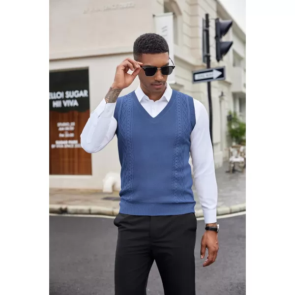 COOFANDY Men's Sweater Vest Sleeveless V Neck Knitted Slim Fit Casual Lightweight Pullover Sweater