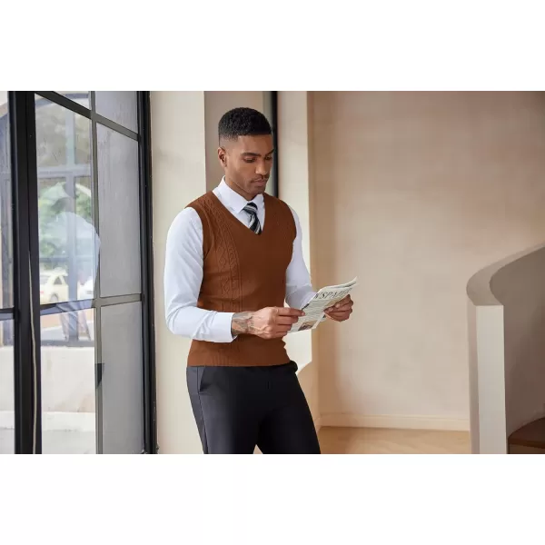 COOFANDY Men's Sweater Vest Sleeveless V Neck Knitted Slim Fit Casual Lightweight Pullover Sweater