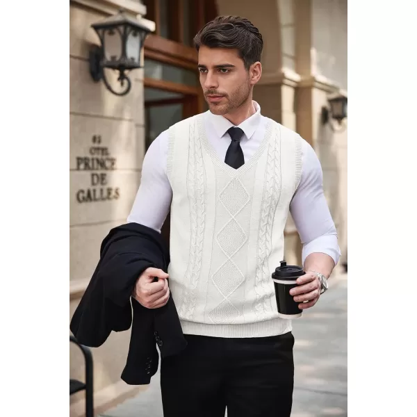 COOFANDY Men's Sweater Vest Sleeveless V Neck Knitted Slim Fit Casual Lightweight Pullover Sweater