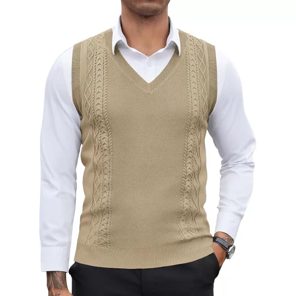 COOFANDY Men's Sweater Vest Sleeveless V Neck Knitted Slim Fit Casual Lightweight Pullover Sweater