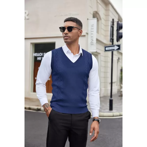 COOFANDY Men's Sweater Vest Sleeveless V Neck Knitted Slim Fit Casual Lightweight Pullover Sweater
