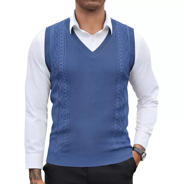 COOFANDY Men's Sweater Vest Sleeveless V Neck Knitted Slim Fit Casual Lightweight Pullover Sweater
