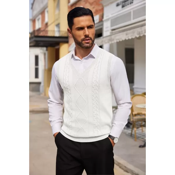 COOFANDY Men's Sweater Vest Sleeveless V Neck Knitted Slim Fit Casual Lightweight Pullover Sweater