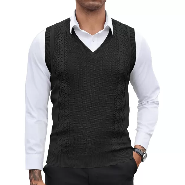 COOFANDY Men's Sweater Vest Sleeveless V Neck Knitted Slim Fit Casual Lightweight Pullover Sweater