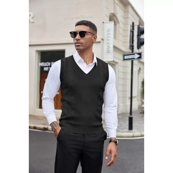 COOFANDY Men's Sweater Vest Sleeveless V Neck Knitted Slim Fit Casual Lightweight Pullover Sweater