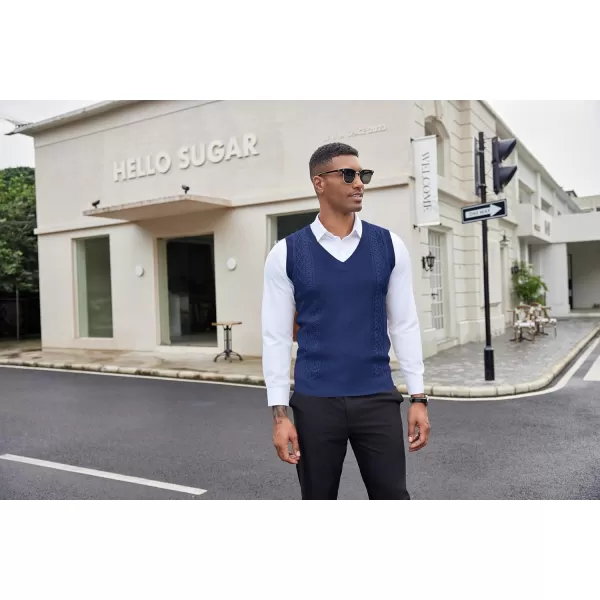 COOFANDY Men's Sweater Vest Sleeveless V Neck Knitted Slim Fit Casual Lightweight Pullover Sweater