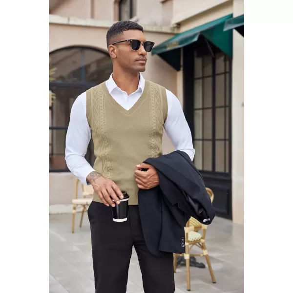 COOFANDY Men's Sweater Vest Sleeveless V Neck Knitted Slim Fit Casual Lightweight Pullover Sweater