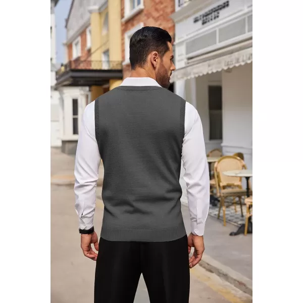 COOFANDY Men's Sweater Vest Sleeveless V Neck Knitted Slim Fit Casual Lightweight Pullover Sweater
