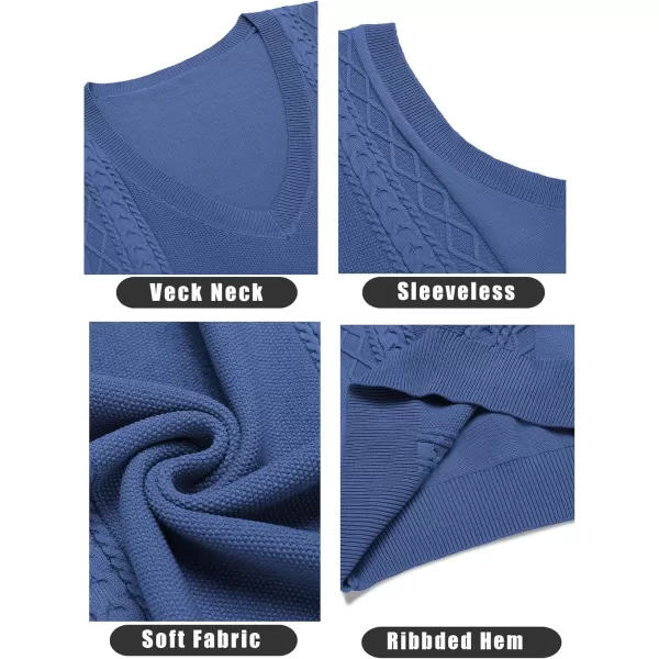 COOFANDY Men's Sweater Vest Sleeveless V Neck Knitted Slim Fit Casual Lightweight Pullover Sweater