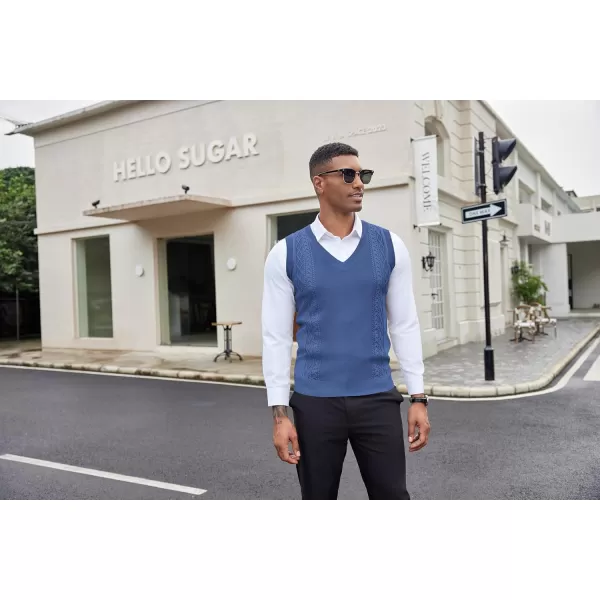COOFANDY Men's Sweater Vest Sleeveless V Neck Knitted Slim Fit Casual Lightweight Pullover Sweater