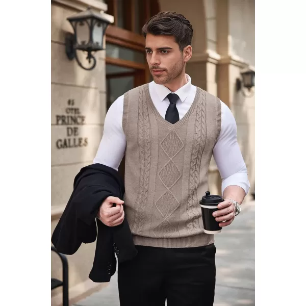COOFANDY Men's Sweater Vest Sleeveless V Neck Knitted Slim Fit Casual Lightweight Pullover Sweater