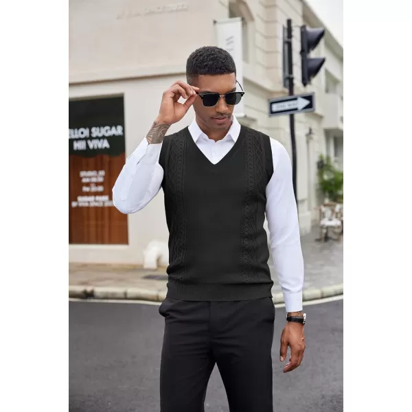 COOFANDY Men's Sweater Vest Sleeveless V Neck Knitted Slim Fit Casual Lightweight Pullover Sweater