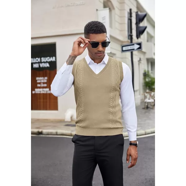 COOFANDY Men's Sweater Vest Sleeveless V Neck Knitted Slim Fit Casual Lightweight Pullover Sweater