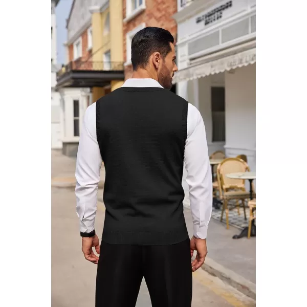 COOFANDY Men's Sweater Vest Sleeveless V Neck Knitted Slim Fit Casual Lightweight Pullover Sweater