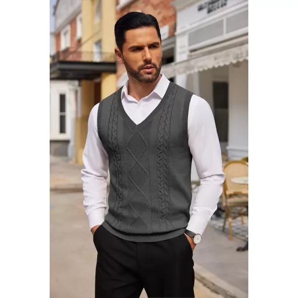 COOFANDY Men's Sweater Vest Sleeveless V Neck Knitted Slim Fit Casual Lightweight Pullover Sweater
