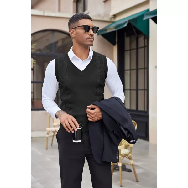 COOFANDY Men's Sweater Vest Sleeveless V Neck Knitted Slim Fit Casual Lightweight Pullover Sweater