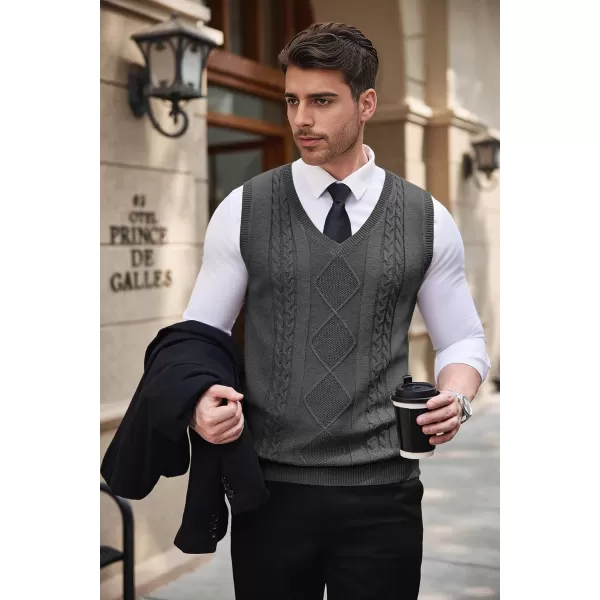 COOFANDY Men's Sweater Vest Sleeveless V Neck Knitted Slim Fit Casual Lightweight Pullover Sweater