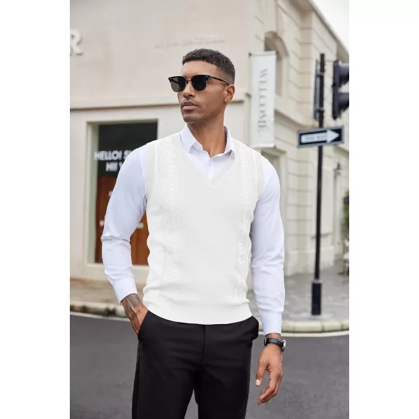 COOFANDY Men's Sweater Vest Sleeveless V Neck Knitted Slim Fit Casual Lightweight Pullover Sweater