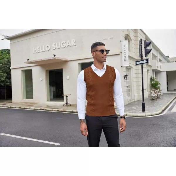 COOFANDY Men's Sweater Vest Sleeveless V Neck Knitted Slim Fit Casual Lightweight Pullover Sweater