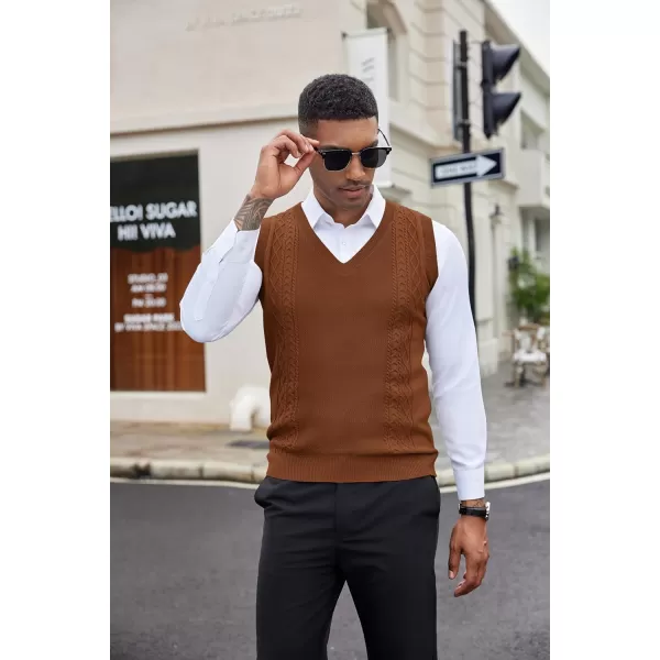 COOFANDY Men's Sweater Vest Sleeveless V Neck Knitted Slim Fit Casual Lightweight Pullover Sweater