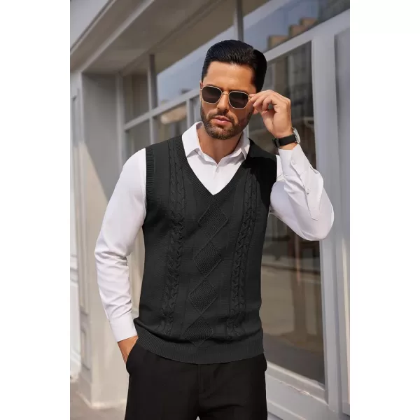 COOFANDY Men's Sweater Vest Sleeveless V Neck Knitted Slim Fit Casual Lightweight Pullover Sweater