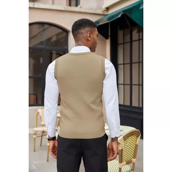 COOFANDY Men's Sweater Vest Sleeveless V Neck Knitted Slim Fit Casual Lightweight Pullover Sweater