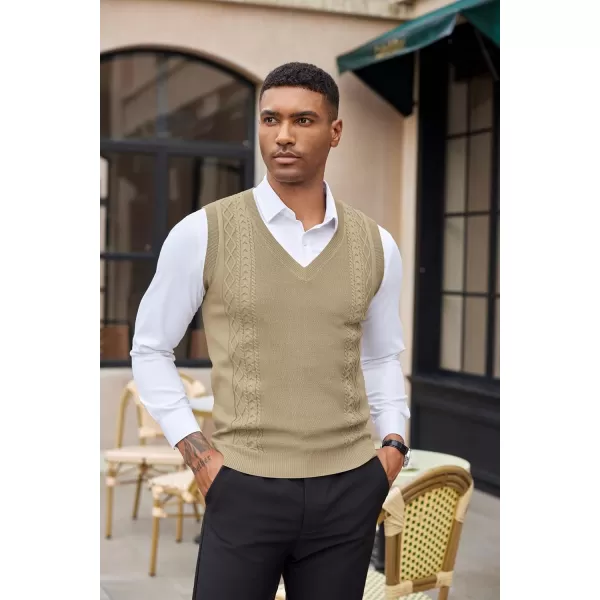 COOFANDY Men's Sweater Vest Sleeveless V Neck Knitted Slim Fit Casual Lightweight Pullover Sweater