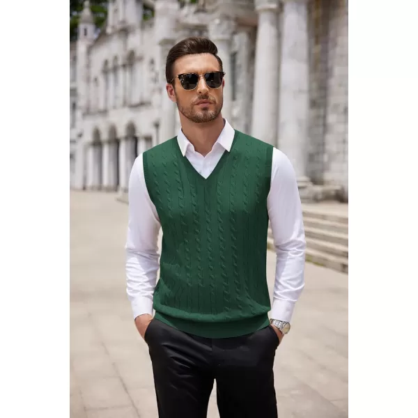 COOFANDY Men's Sweater Vest V Neck Slim Fit Cable Knitted Sleeveless Pullover Sweater
